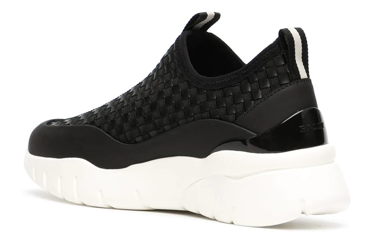 (W) BALLY Leather Sneaker with Woven Detail 'Black' 圖 3