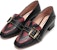 (W) BALLY Kulit Bertumit Blok Bertabur 'Hitam Burgundy' 6231101