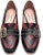 (W) BALLY Kulit Bertumit Blok Bertabur 'Hitam Burgundy' 6231101