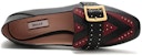 (W) BALLY Kulit Bertumit Blok Bertabur 'Hitam Burgundy' 6231101