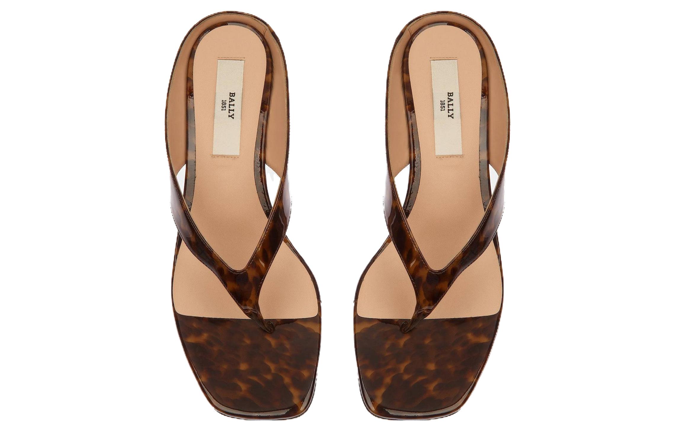 (W) BALLY Leather Thong Sandal 'Brown' 圖 3