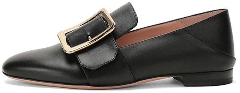 BALLY 皮質方扣裝飾可踩跟樂福鞋 女款 黑色 Buy BALLY 皮質方扣裝飾可踩跟樂福鞋 女款 黑色