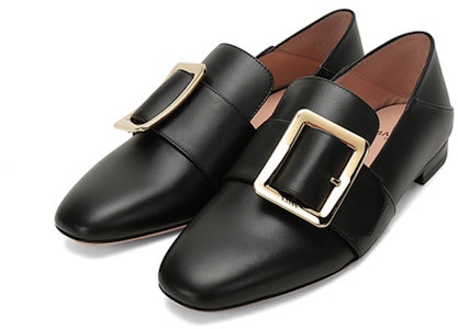 BALLY 皮質方扣裝飾可踩跟樂福鞋 女款 黑色 Lookbook BALLY 皮質方扣裝飾可踩跟樂福鞋 女款 黑色