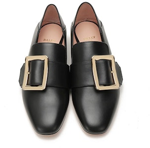 BALLY 皮質方扣裝飾可踩跟樂福鞋 女款 黑色 Shop BALLY 皮質方扣裝飾可踩跟樂福鞋 女款 黑色