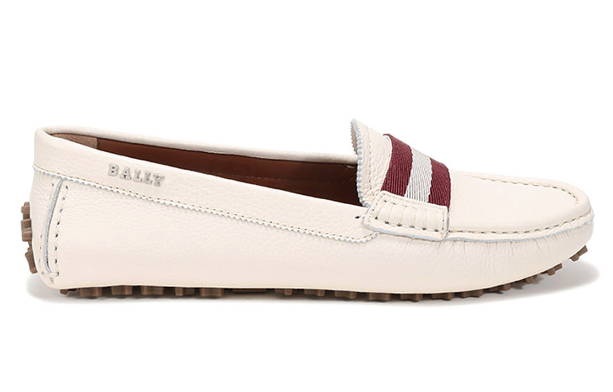 Order BALLY 皮革平底樂福鞋 女款 骨白色