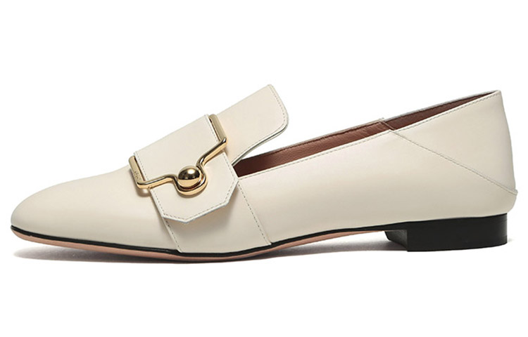 (W) BALLY Loafer 'Bone White with Metal Buckle'