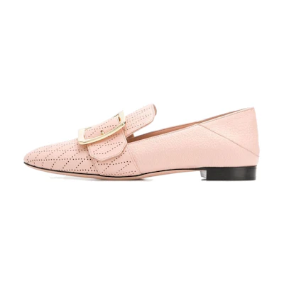 (W) BALLY Loafer 'Pink Embossed Buckle'
