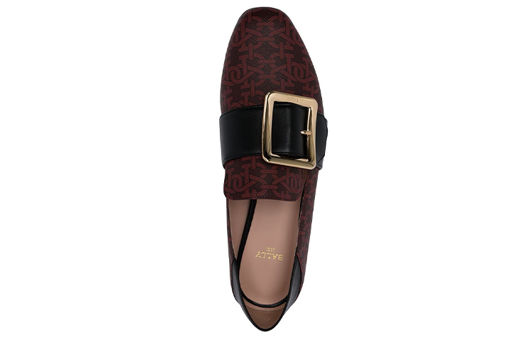 Shop BALLY 搭扣細節 時尚樂福平底鞋 女款 紅色