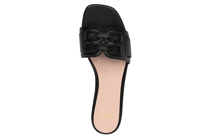 (W) BALLY Logo Embossed Leather Slide 'Black' 圖 4
