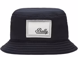 (Women) BALLY Logo Nylon Bucket Hat in Navy Blue. 6301234 (Women) BALLY Logo Nylon Bucket Hat in Navy Blue. 6301234