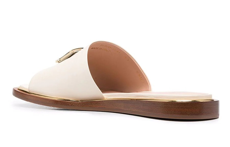 (W) BALLY Logo Plaque Leather Slide 'White' 圖 3