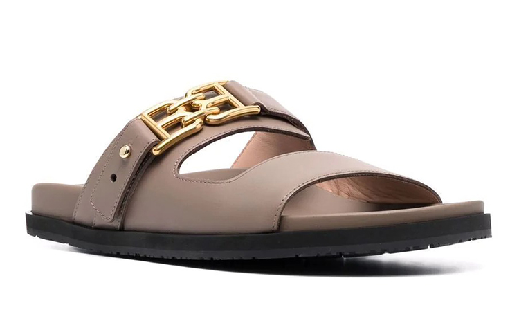 (W) BALLY Logo Plaque Leather Slides 'Brown' 圖 2