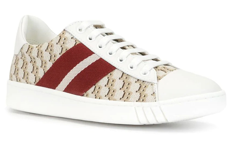 (W) BALLY Logo Print Lace-Up Round Toe 'Beige Fashion' 圖 2