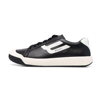 (W) BALLY Logo Print Lace-Up Sneakers 'Black'