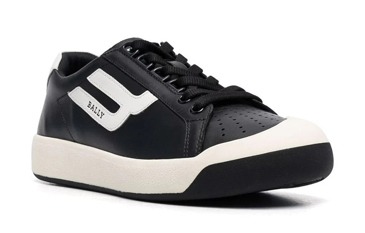 (W) BALLY Logo Print Lace-Up Sneakers 'Black' 圖 2