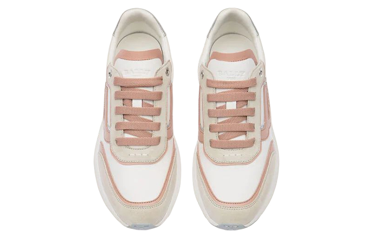 (W) BALLY Low-Top Leather Sneakers 'Grey White Pink' 圖 2