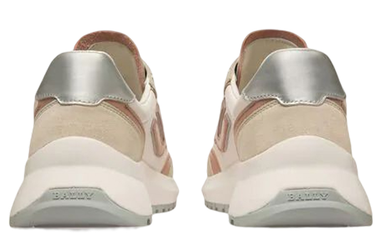 (W) BALLY Low-Top Leather Sneakers 'Grey White Pink' 圖 3