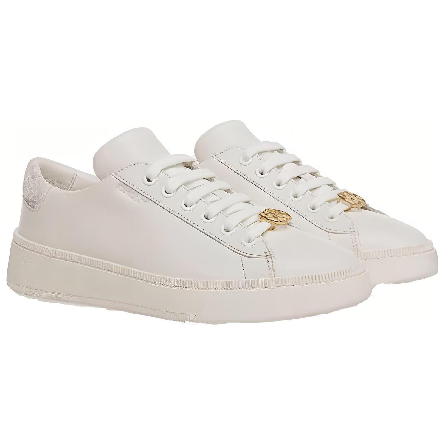 Lookbook BALLY巴利 金色扣飾 防滑耐磨 低幫 板鞋 女款 白色