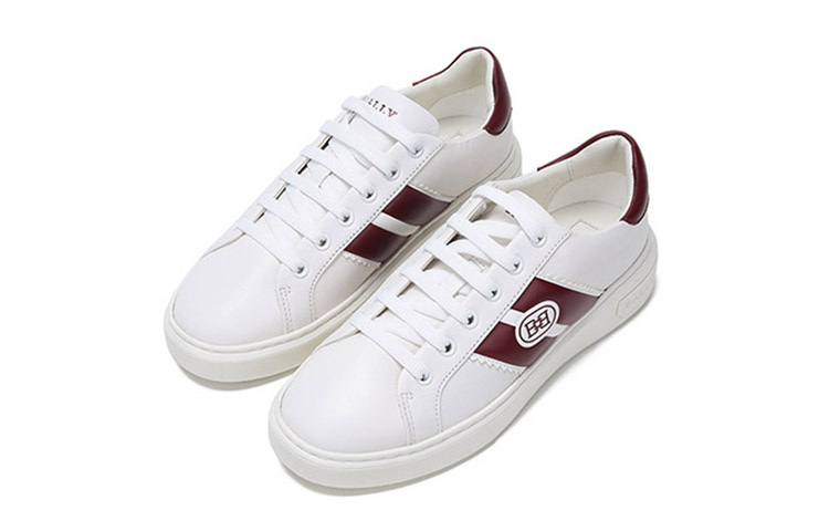 Lookbook (W) BALLY Kasut Bertapak Rendah 'Putih Merah' 6239689