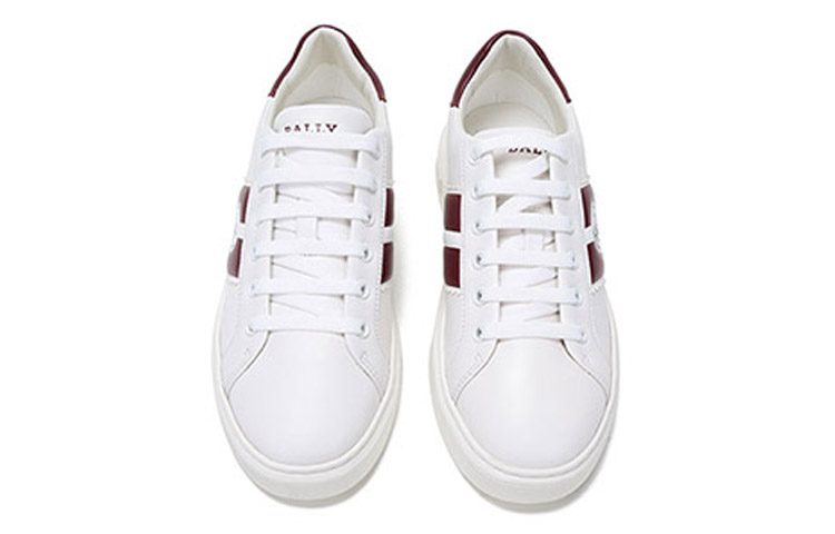 Shop (W) BALLY Kasut Bertapak Rendah 'Putih Merah' 6239689