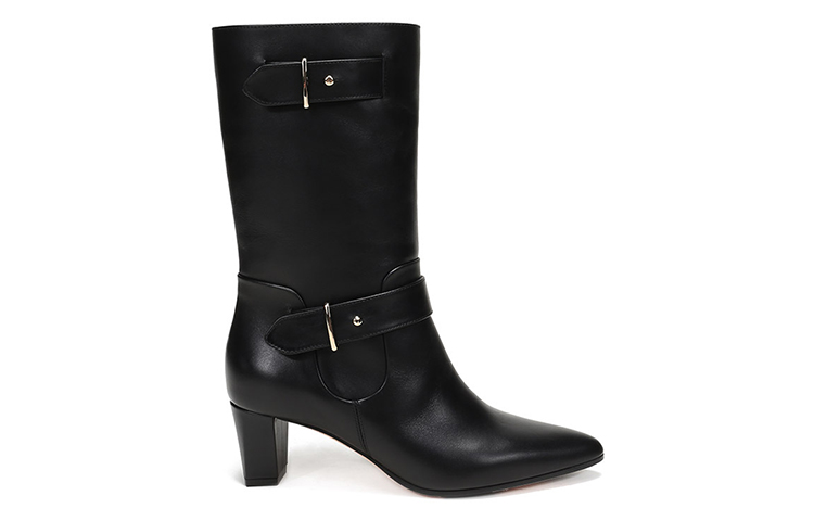 (W) BALLY Mid-Calf Leather Boots 'Black Cozy Wedge' 圖 2