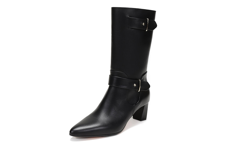 (W) BALLY Mid-Calf Leather Boots 'Black Cozy Wedge' 圖 3
