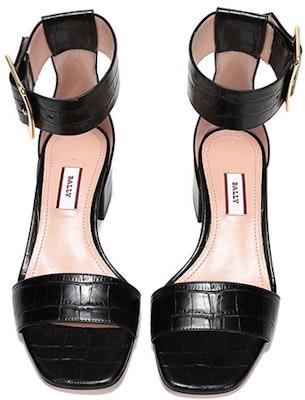 (W) BALLY Sandal Kulit Hak Sedang 'Tali Gesper Hitam' 6231169 Shop (W) BALLY Sandal Kulit Hak Sedang 'Tali Gesper Hitam' 6231169