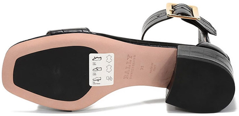 (W) BALLY Sandal Kulit Hak Sedang 'Tali Gesper Hitam' 6231169 Details for (W) BALLY Sandal Kulit Hak Sedang 'Tali Gesper Hitam' 6231169
