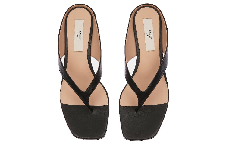 Order BALLY巴利 Nyna 皮革 高跟 時尚涼拖 4.5cm 女款 黑色