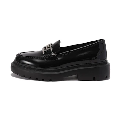 (W) BALLY Patent Leather Buckle Platform Loafers 'Black'
