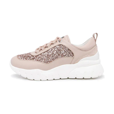(W) BALLY Platform Sneaker 'Light Pink Glitter Detail'