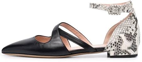 (Women) BALLY Pointed Flat 'Black Snakeskin' 6234086 (Women) BALLY Pointed Flat 'Black Snakeskin' 6234086