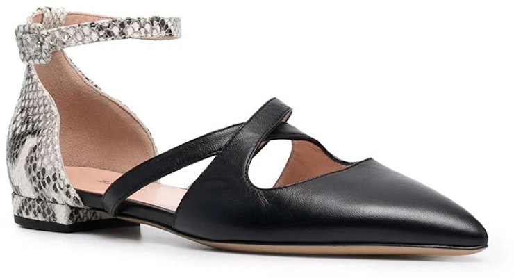 (Women) BALLY Pointed Flat 'Black Snakeskin' 6234086 Order (Women) BALLY Pointed Flat 'Black Snakeskin' 6234086