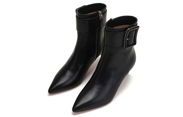 (W) BALLY Pointed Toe Ankle Boots 'Black Leather High Heel' 圖 3