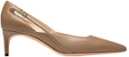Order (W) BALLY Kasut Tumit Tinggi Slip-On Hujung Runcing 'Beige' 6300282