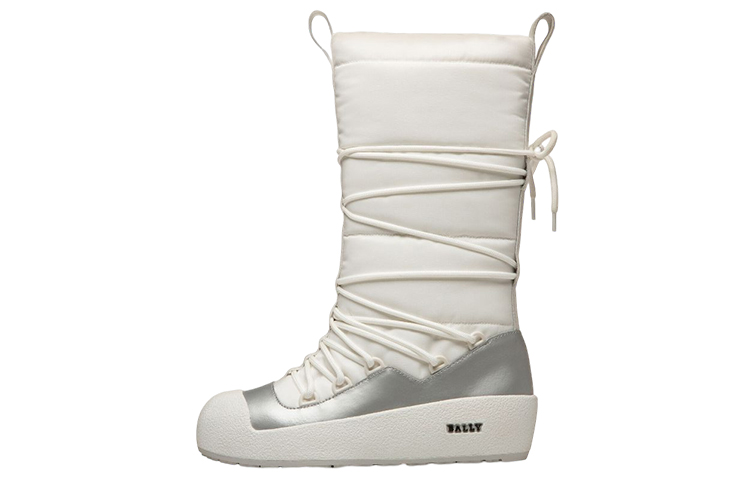 (Women) BALLY Regenerated Nylon Lace-Up Mid-Top Snow Boots 'White' 6301652