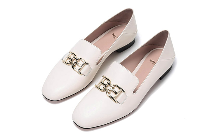 Lookbook BALLY 皮質 復古休閒樂福鞋 女式 骨白色