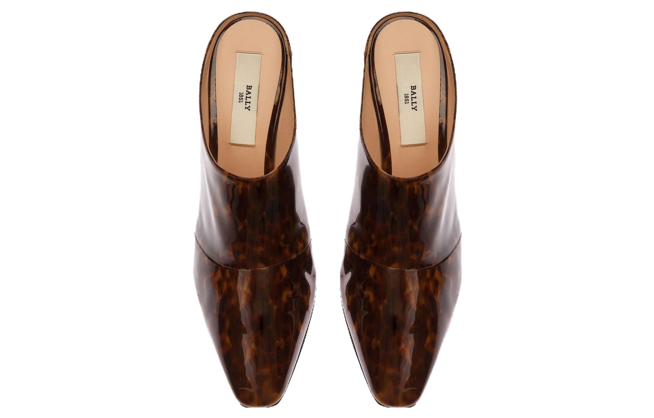 Lookbook (Women) BALLY Round-Toe Patent Slip-On 'Fashion Brown Sandal' 6303505