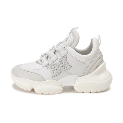 (W) BALLY SS22 'Grey White B-Chain Trim Lace-Up'