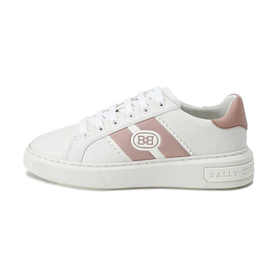 (W) BALLY SS22 B-Chain Lace-Up Sneaker 'White Pink Tail'