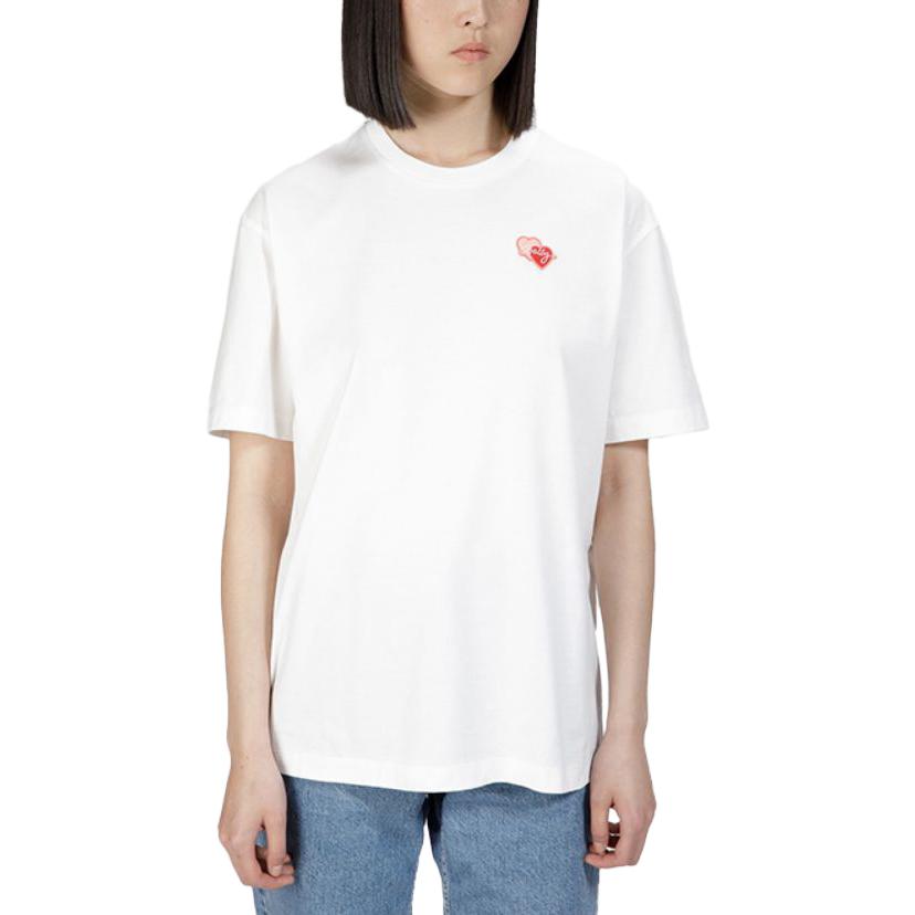 Lookbook (W) BALLY SS23 Baju-T Leher Bulat Putih Cetak Hati. 6303948