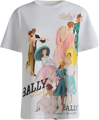 (W) BALLY SS24 Kemeja-T Lengan Pendek Putih dengan Cetakan Huruf. 6309126 Buy (W) BALLY SS24 Kemeja-T Lengan Pendek Putih dengan Cetakan Huruf. 6309126