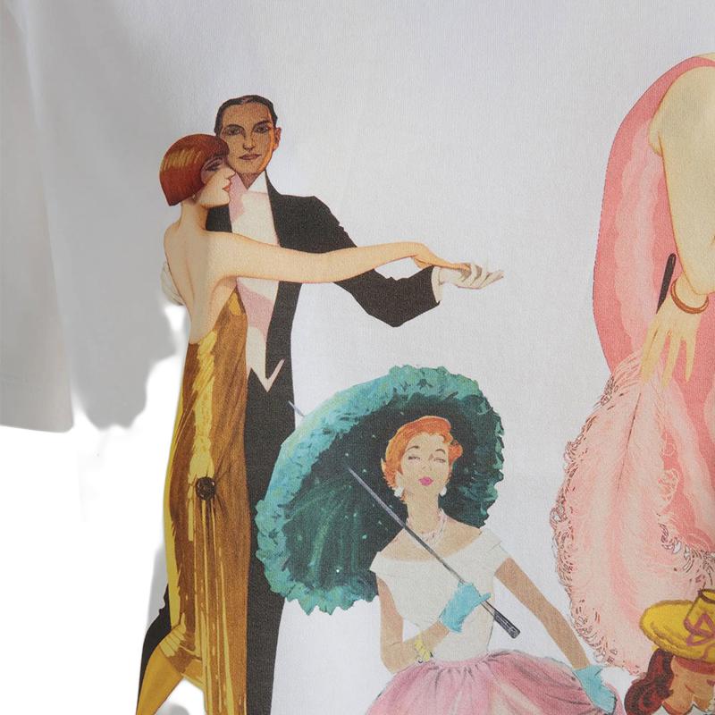 Shop (W) BALLY SS24 Kemeja-T Lengan Pendek Putih dengan Cetakan Huruf. 6309126