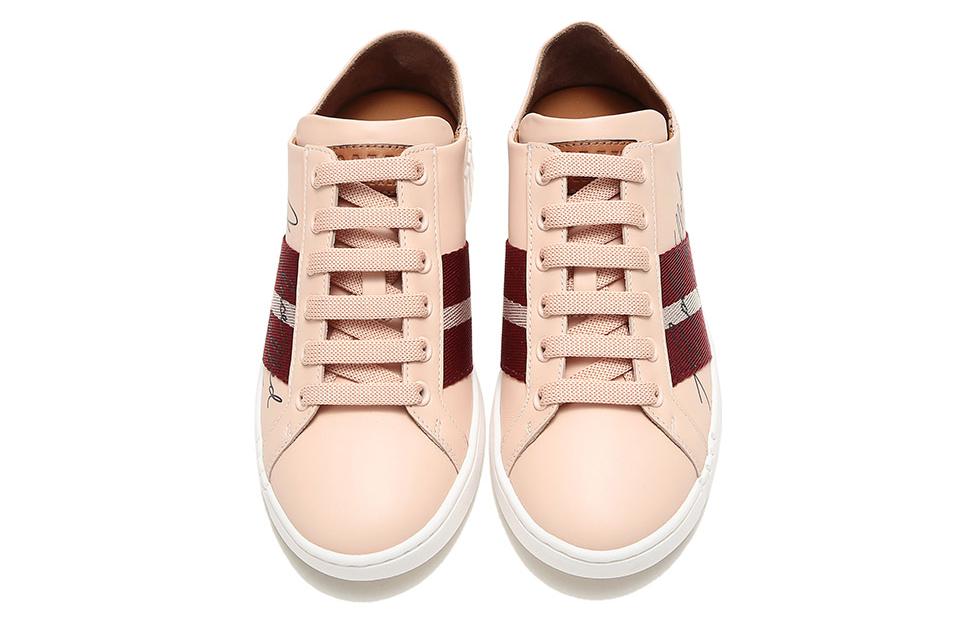 Shop (Women) BALLY Stripe Leather Low-Top 'Nude Pink' 6226198