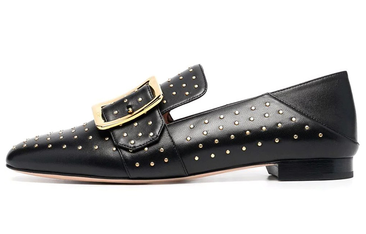 Buy BALLY巴利 鉚釘皮質樂福鞋 女款 黑色