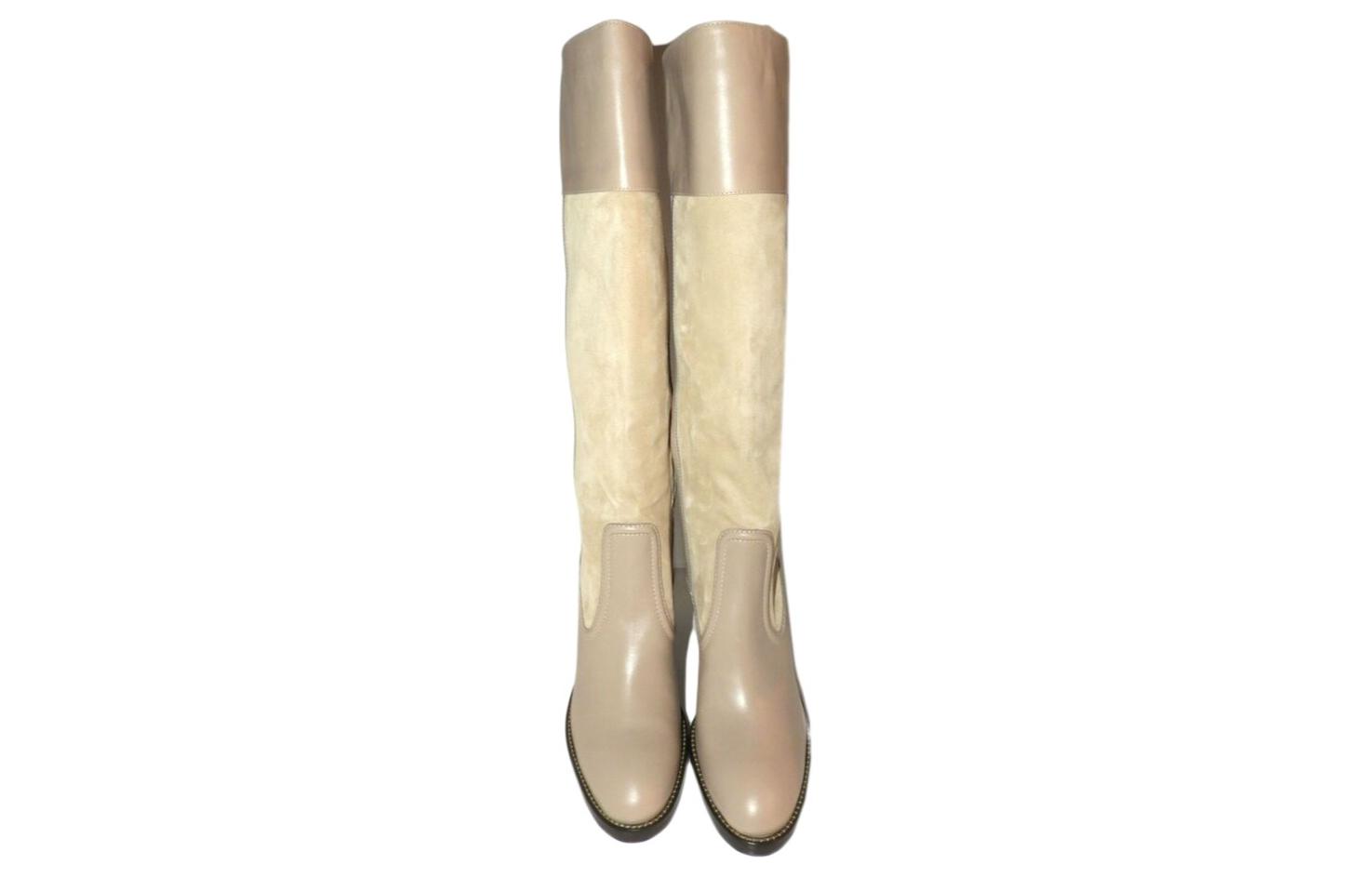 (W) BALLY Suede Fashion Chunky High Boot 'Nude' 圖 4