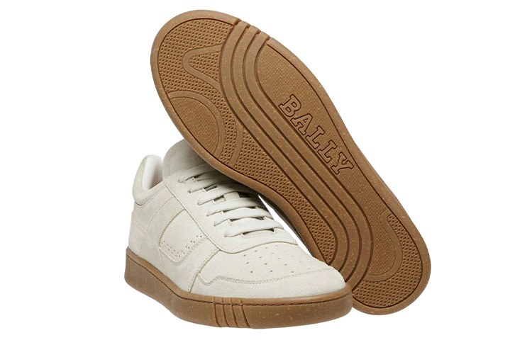 (W) BALLY Suede Low-Top Lace-Up Sneakers 'Beige' 圖 4