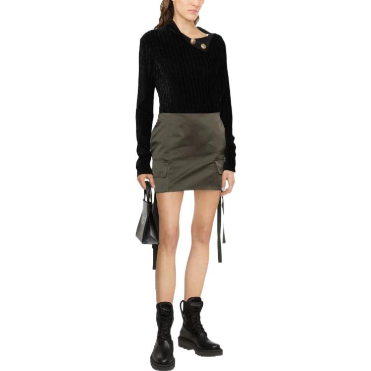 Shop (W) BALMAIN 黑色鈕扣裝飾長袖毛衣 FW22 YF1AR255JD310PA