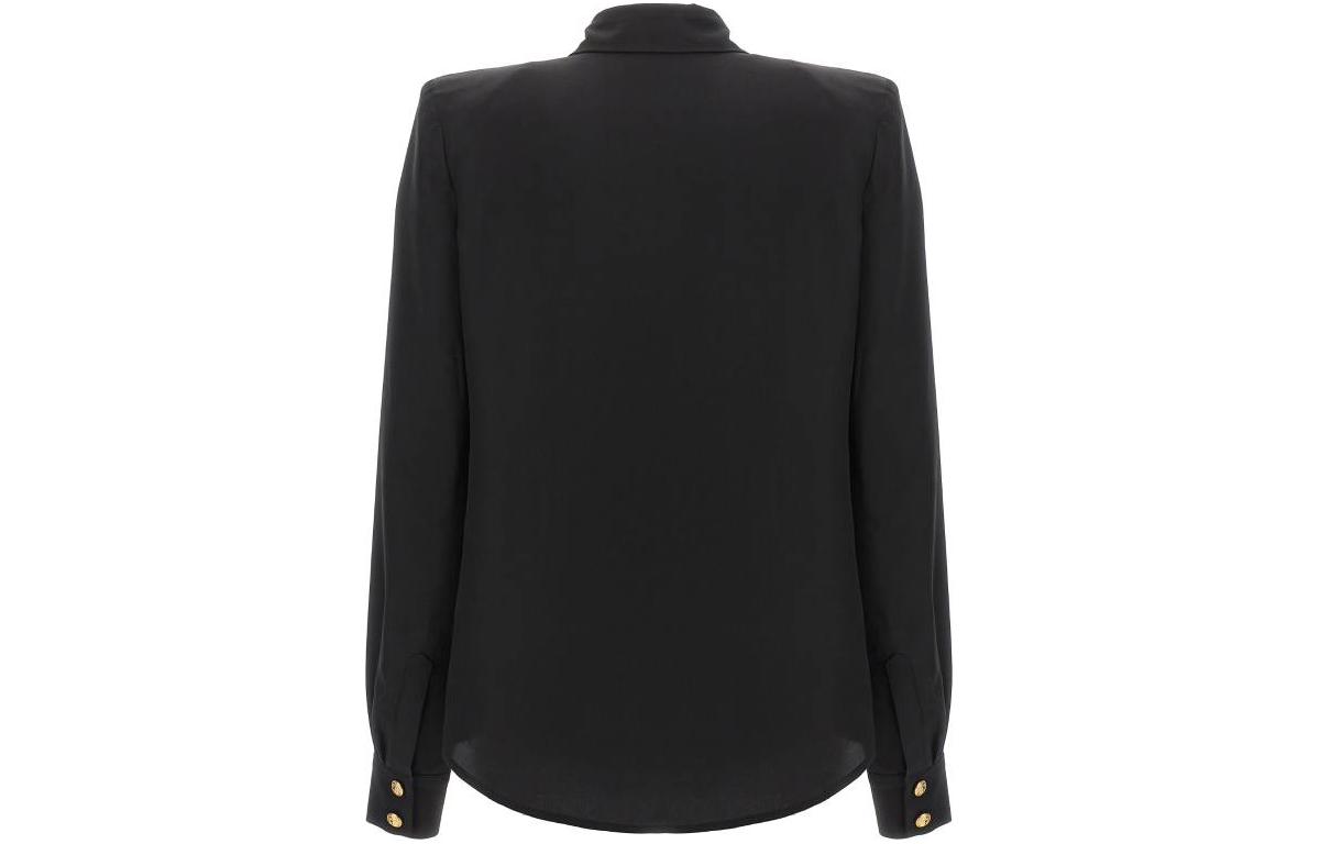 Lookbook (W) 巴尔曼 黑色纽扣长袖宽松衬衫 CF1HS050-SD42-0PA