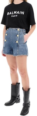 (W) 巴尔曼 黑色字母印花短袖圆领T恤 BF1EE020BB02-BDS Lookbook (W) 巴尔曼 黑色字母印花短袖圆领T恤 BF1EE020BB02-BDS